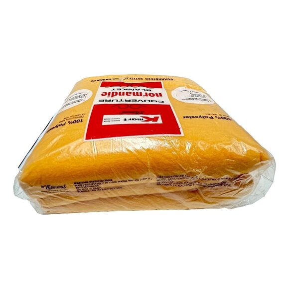 Kmart Bed Blanket Orange Polyester Large Twin 70 x 86 in Vintage 1970s Brand New - Picture 3 of 5